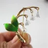 Lily de la vallée & perle - broche