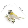 Oriole oiseau strass & broche en émail