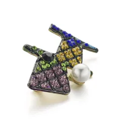 Broche en cristal colorée