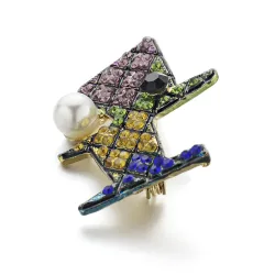 Broche en cristal colorée