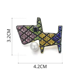 Broche en cristal colorée