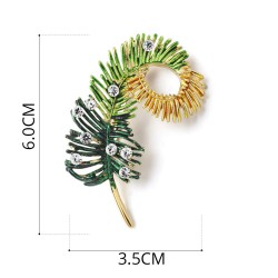Crystal Pine tree brooch