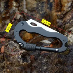 5 in 1 multifunctional tool with knife screwdriver aluminum climbing carabiner hookSurvival tools