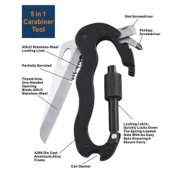 5 en 1 outil multifonctionnel avec tournevis en aluminium grimpant crochet