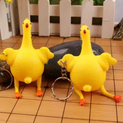 Dinosaure vert - haricots - poulet - drôle de keyring