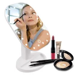 Rétroviseur de maquillage LED réglable pliant