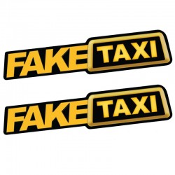 Fake Taxi - reflective car sticker - decal 2 pieces