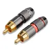 Or plaqué RCA mâle plug adaptateur vidéo & audio connecteur 2 pcs