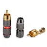 Or plaqué RCA mâle plug adaptateur vidéo & audio connecteur 2 pcs