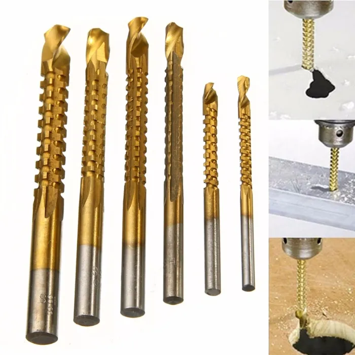 HSS 3 - 8mm titane plié bits 6 pcs