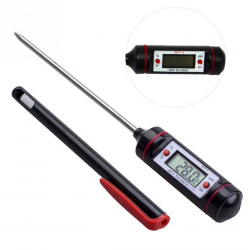 Digital food thermometer - stainless steel - for baking - cooking - meat