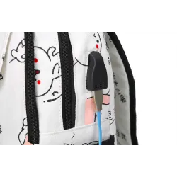 USB école de chargement backpack toile 3 pcs set