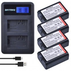 Batterie NP-FW50 NP et chargeur double USB LCD pour Sony A6000 5100 a3000 a35 A55 a7s II alpha 55 alpha 7 A72 A7R Nex7 NE 4 pcs