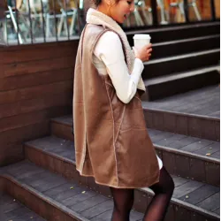 Slim autumn winter leather vestJackets