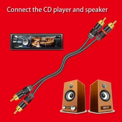 Gold plated RCA male plug adapter video & audio wire connector 2 pcsPlugs