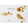 Or plaqué RCA mâle plug adaptateur vidéo & audio connecteur 2 pcs