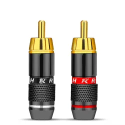 Gold plated RCA male plug adapter video & audio wire connector 2 pcsPlugs