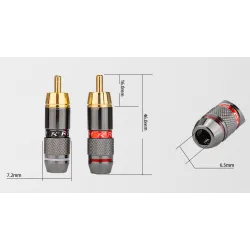 Gold plated RCA male plug adapter video & audio wire connector 2 pcsPlugs