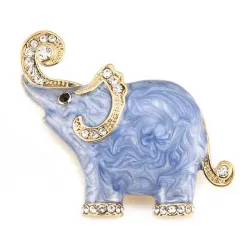 éléphant en émail & cristaux - broche