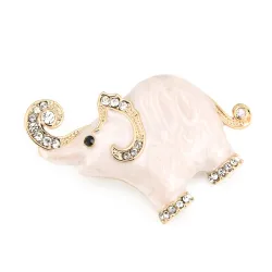éléphant en émail & cristaux - broche