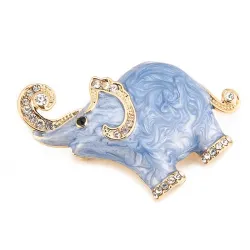 éléphant en émail & cristaux - broche