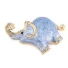 éléphant en émail & cristaux - broche