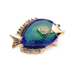 Broche pour femmes de poisson bleu