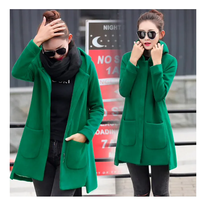 Long hooded coat fleece jacketJackets