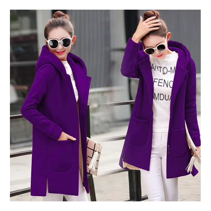 Long hooded coat fleece jacketJackets