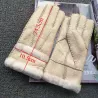 Gants chauds en cuir véritable & cachemire