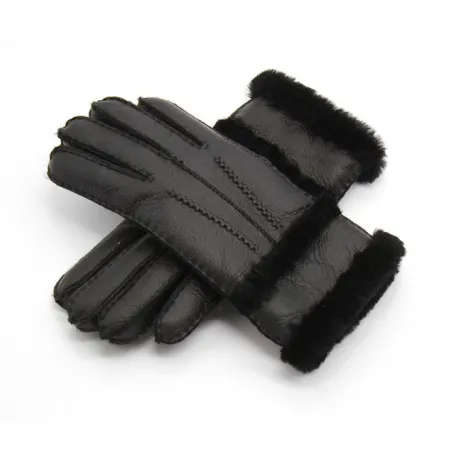 Gants chauds en cuir véritable & cachemire