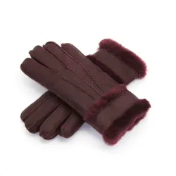 Gants chauds en cuir véritable & cachemire