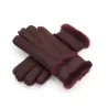 Gants chauds en cuir véritable & cachemire
