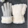 Gants chauds en cuir véritable & cachemire