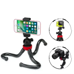 Portable flexible octopus mini trépied porte-appareil photo selfie stick