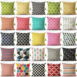 Coque d'oreiller géométrique coton 45 * 45 cm