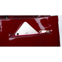 Elegant glossy leather bag set of 3 piecesSets