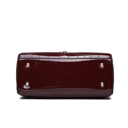 Elegant glossy leather bag set of 3 piecesSets