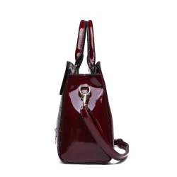 Elegant glossy leather bag set of 3 piecesSets