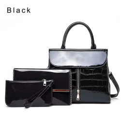 Ensemble de sac en cuir brillant élégant de 3 pièces