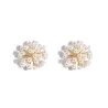 Fleur perle - petites boucles d'oreilles