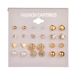 Ensemble de boucles d'oreilles en cristal & perle