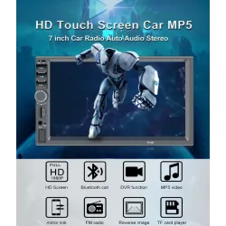 Radio de voiture Bluetooth - Écran tactile LCD 2 - 7''' - lecteur MP3-MP5 - USB - MirrorLink
