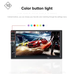 Radio de voiture Bluetooth - Écran tactile LCD 2 - 7''' - lecteur MP3-MP5 - USB - MirrorLink