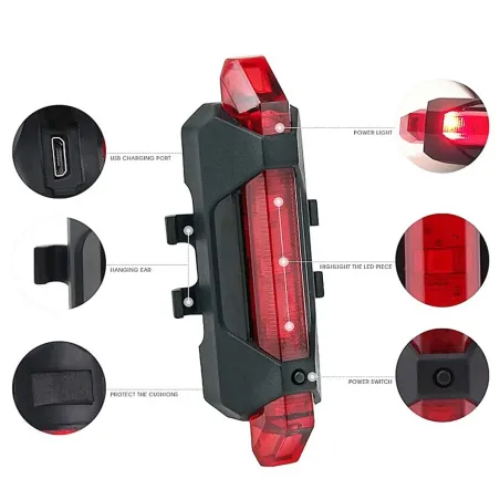 Éclairage de sécurité de vélo rechargeable USB
