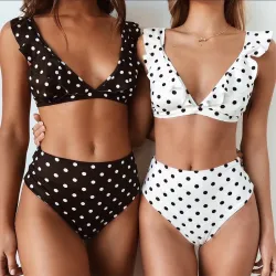 Set bikini maillot de bain haute taille