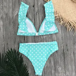 Set bikini maillot de bain haute taille