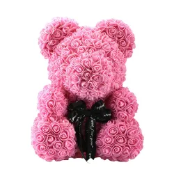 Ours rose - ours en roses infinies - 40 cm