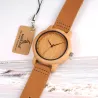 Bracelet en cuir bambou Quartz couples montre