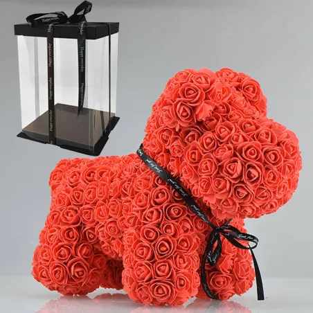 Dog made from infinity roses - 40 cmValentine's day